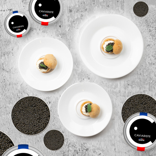 Choux pastry and caviar